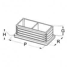 Embout Plastique Entrant Pour Tube Rectangulaire 20 x 35