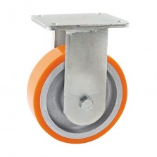 Roulette Mecano-Soudee Fixe, Roue Fonte Bandage Polyurethane Diametre 100, Charge 500 Kg