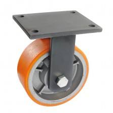 Roulette Mecano-Soudee Fixe, Roue Fonte Bandage Polyurethane Diametre 500, Charge 4 500 Kg