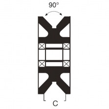 Roue Polyamide Diametre 050 x 18, Gorge Triangulaire, Roulements A Billes Diametre 10, Charge 50 Kg