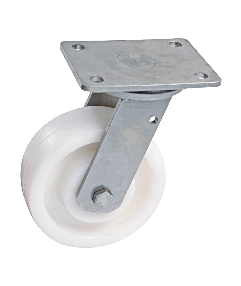 Roulette pivotante fixation par cornière dangle bandage polyamide pour  charges légères diamètre 50 mm charge 35 kg type 1670